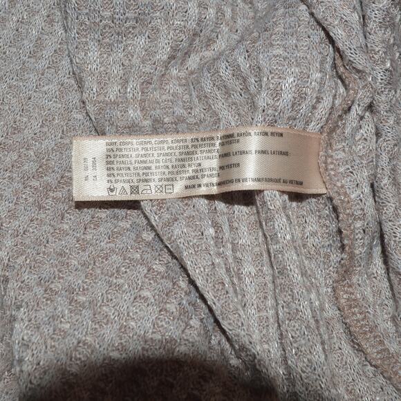 Anthropologie Women's XS waffle knit top Saturday Sunday cross ruffle back - Picture 4 of 6